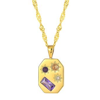 18K gold plated Stainless steel  "Galaxy" necklace, Intensity