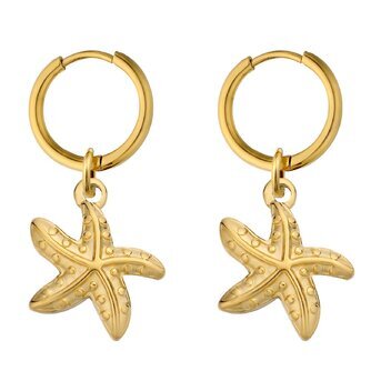 18K gold plated Stainless steel  "Starfish" earrings, Intensity