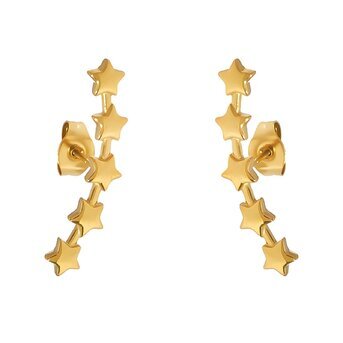 18K gold plated Stainless steel  "Stars" earrings, Intensity