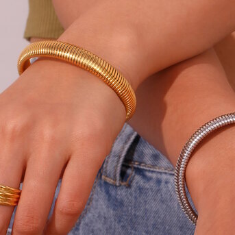 18K gold plated Stainless steel bracelet, Intensity