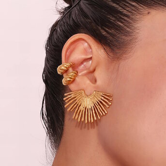 18K gold plated Stainless steel earrings, Intensity