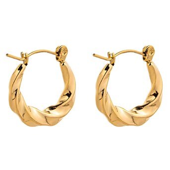 18K gold plated Stainless steel  "Circle" earrings, Intensity