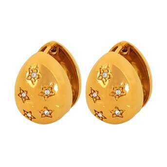 18K gold plated Stainless steel  "Stars" earrings, Intensity