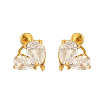 18K gold plated Stainless steel earrings, Intensity