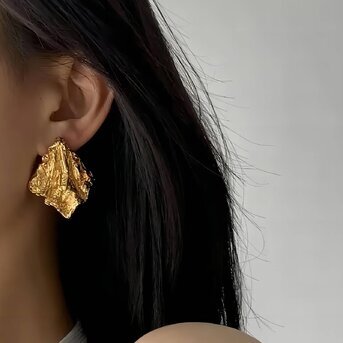 18K gold plated Stainless steel earrings, Intensity