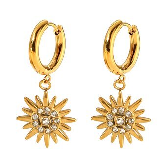 18K gold plated Stainless steel  "Flowers" earrings, Intensity