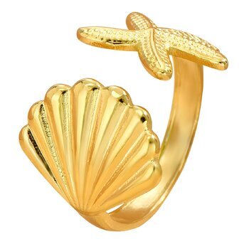 18K gold plated  "Sea" finger ring, Intensity