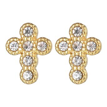 18K gold plated Stainless steel  "Crosses" earrings, Intensity