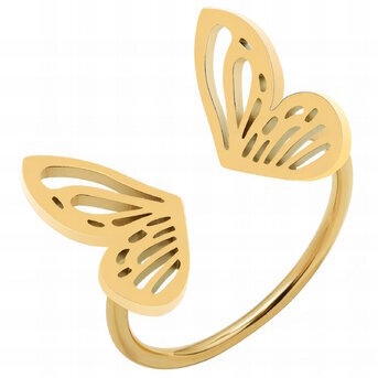 18K gold plated Stainless steel  "Butterfly" finger ring, Intensity