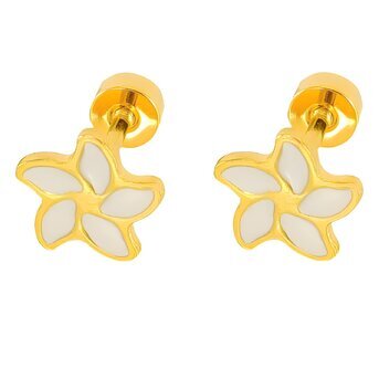 18K gold plated Stainless steel  "Flowers" earrings, Intensity