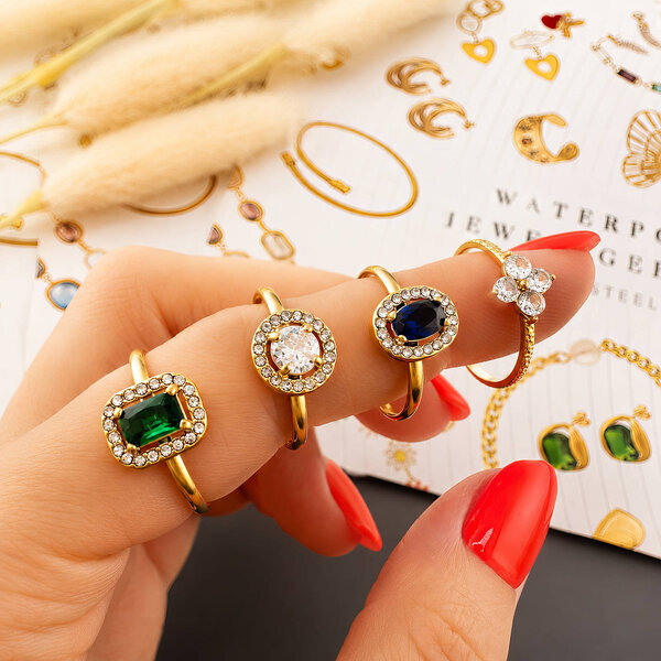 Ring, 18K Gold Plated Steel