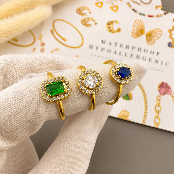 Ring, 18K Gold Plated Steel