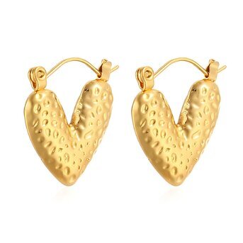 18K gold plated Stainless steel  "Heart" earrings, Intensity