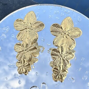 18K gold plated Stainless steel  "Flowers" earrings, Intensity