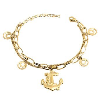 18K gold plated Stainless steel  "Anchor" bracelet, Intensity