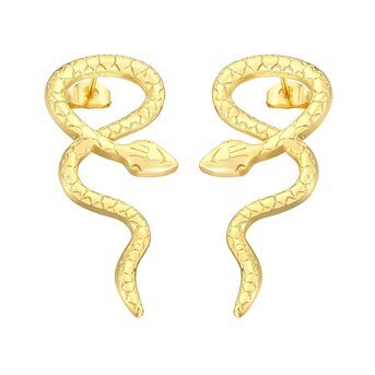 18K gold plated Stainless steel  "Snakes" earrings, Intensity