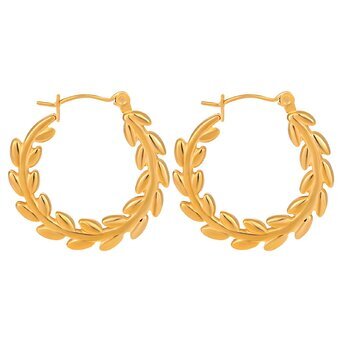 18K gold plated Stainless steel  "Leafs" earrings, Intensity