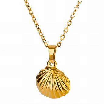 18K gold plated Stainless steel  "Seashells" necklace, Intensity