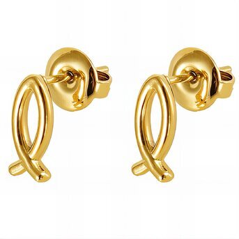 18K gold plated Stainless steel  "Fishs" earrings, Intensity