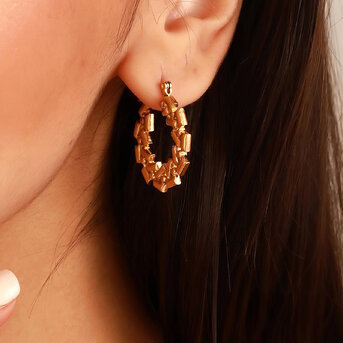 18K gold plated Stainless steel earrings, Intensity