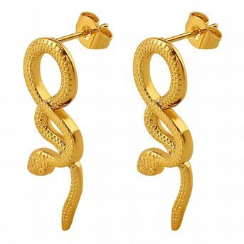 18K gold plated Stainless steel  "Snakes" earrings, Intensity