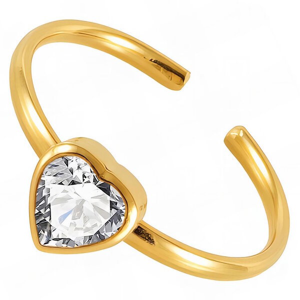 "Heart" Ring, 18K Gold Plated Steel