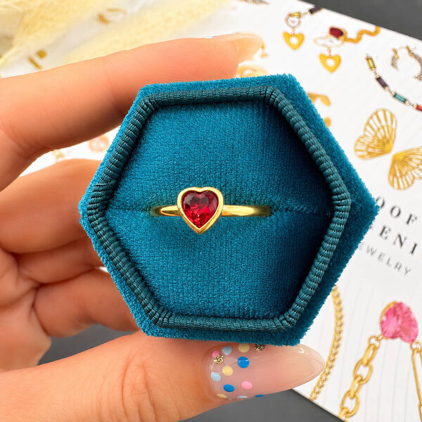 "Heart" Ring, 18K Gold Plated Steel