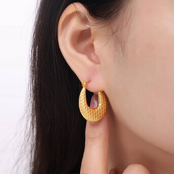 18K gold plated Stainless steel earrings, Intensity