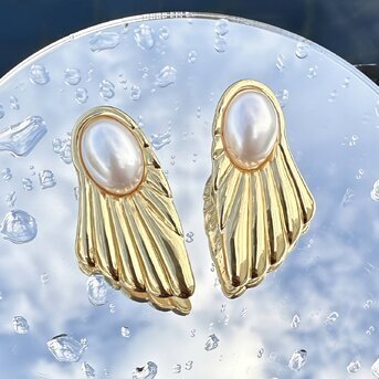 18K gold plated Stainless steel earrings, Intensity