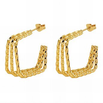 18K gold plated Stainless steel earrings, Intensity