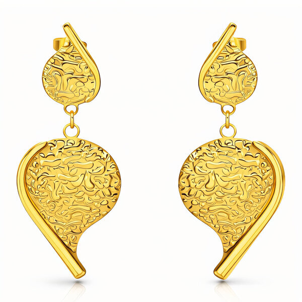 Earrings, 18K Gold Plated Steel