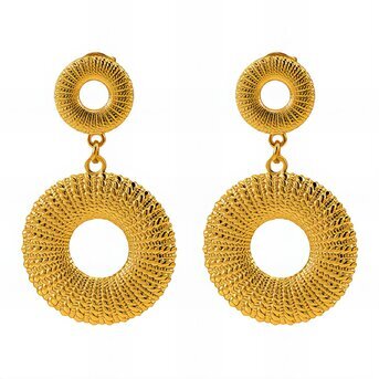 18K gold plated Stainless steel earrings, Intensity