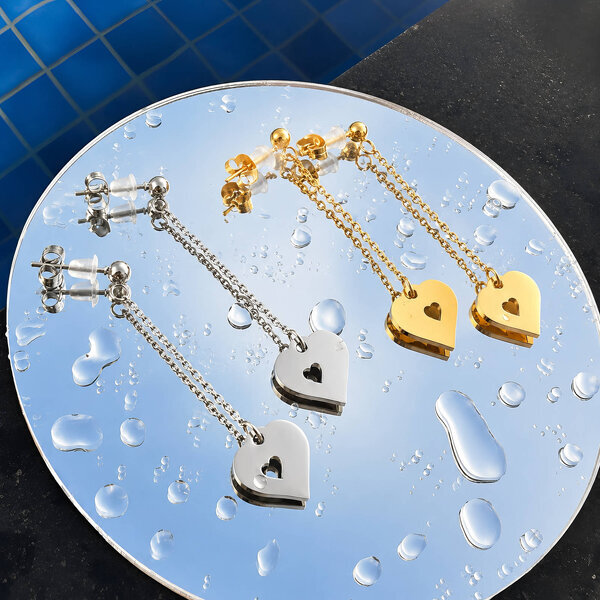 "Hearts" Earrings, Stainless Steel
