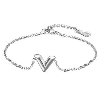 Stainless steel  "Letter "V"" bracelet, Intensity