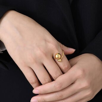 18K gold plated Stainless steel finger ring, Intensity