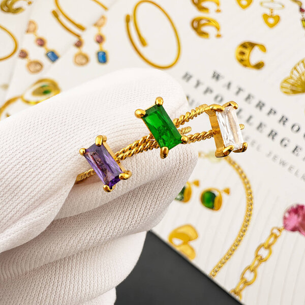 Ring, 18K Gold Plated Steel