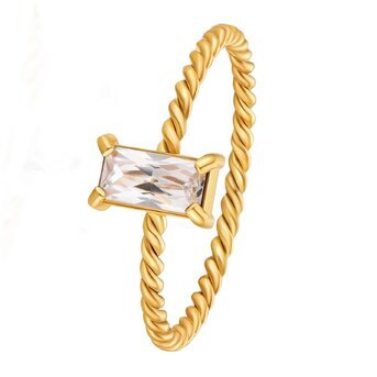 18K gold plated Stainless steel finger ring, Intensity