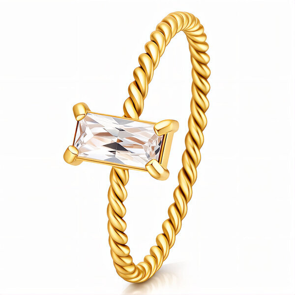 Ring, 18K Gold Plated Steel