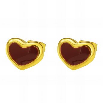 18K gold plated Stainless steel  "Hearts" earrings, Intensity