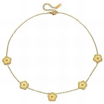 18K gold plated Stainless steel  "Flower Meadow" necklace, Intensity