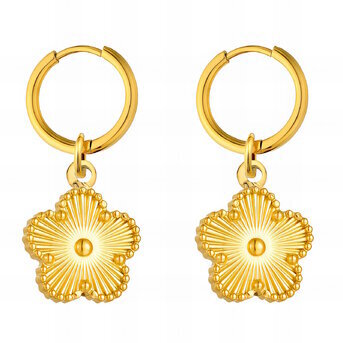 18K gold plated Stainless steel  "Flower" earrings, Intensity