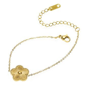 18K gold plated Stainless steel  "Flower" bracelet, Intensity