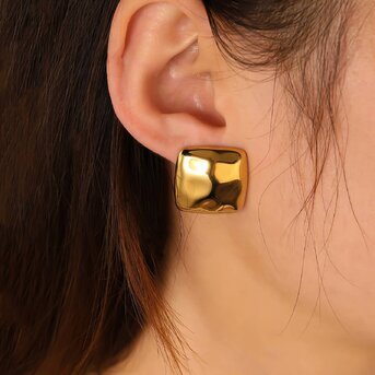 18K gold plated Stainless steel earrings, Intensity