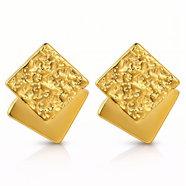 Earrings, 18K Gold Plated Steel