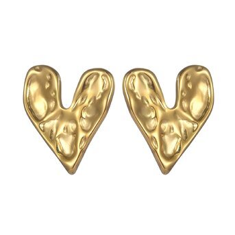 18K gold plated Stainless steel  "Hearts" earrings, Intensity