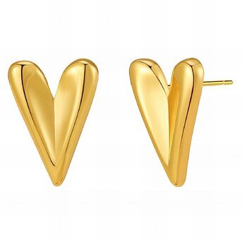 18K gold plated Stainless steel  "Hearts" earrings, Intensity