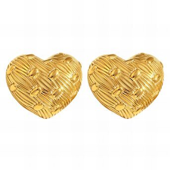 18K gold plated Stainless steel  "Hearts" earrings, Intensity