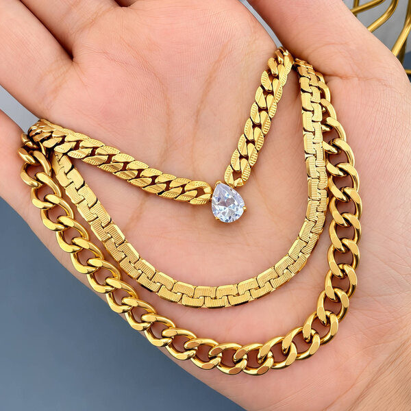 PVD Gold-Plated Stainless Steel Necklace - Intensity