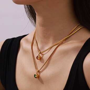 18K gold plated Stainless steel necklace, Intensity