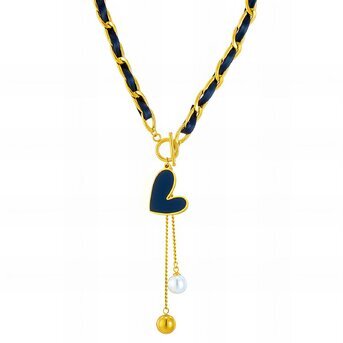 18K gold plated Stainless steel  "Heart" necklace, Intensity